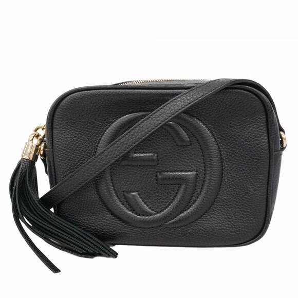 GUCCI Black Leather Shoulder Bag - Picture 1 of 13